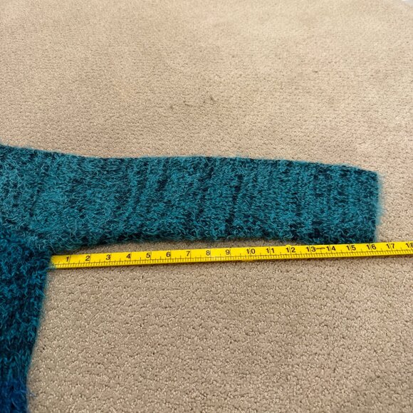 Sigrid Olsen Fuzzy Cardigan Sweater Ombre Blue Wool Artsy Boho LARGE#SOMU6920 - Picture 12 of 15